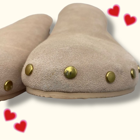 J. Crew ‘Pacific Calf Suede Studded Marlow Clogs’ in Soft Pink / Beige Size 10.5 - Picture 12 of 16